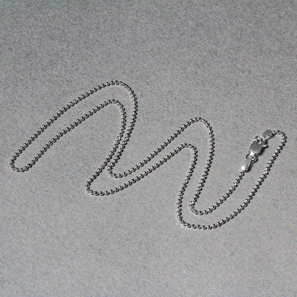 Cadena de cuentas facetadas de oro blanco de 14k de 1.2mm