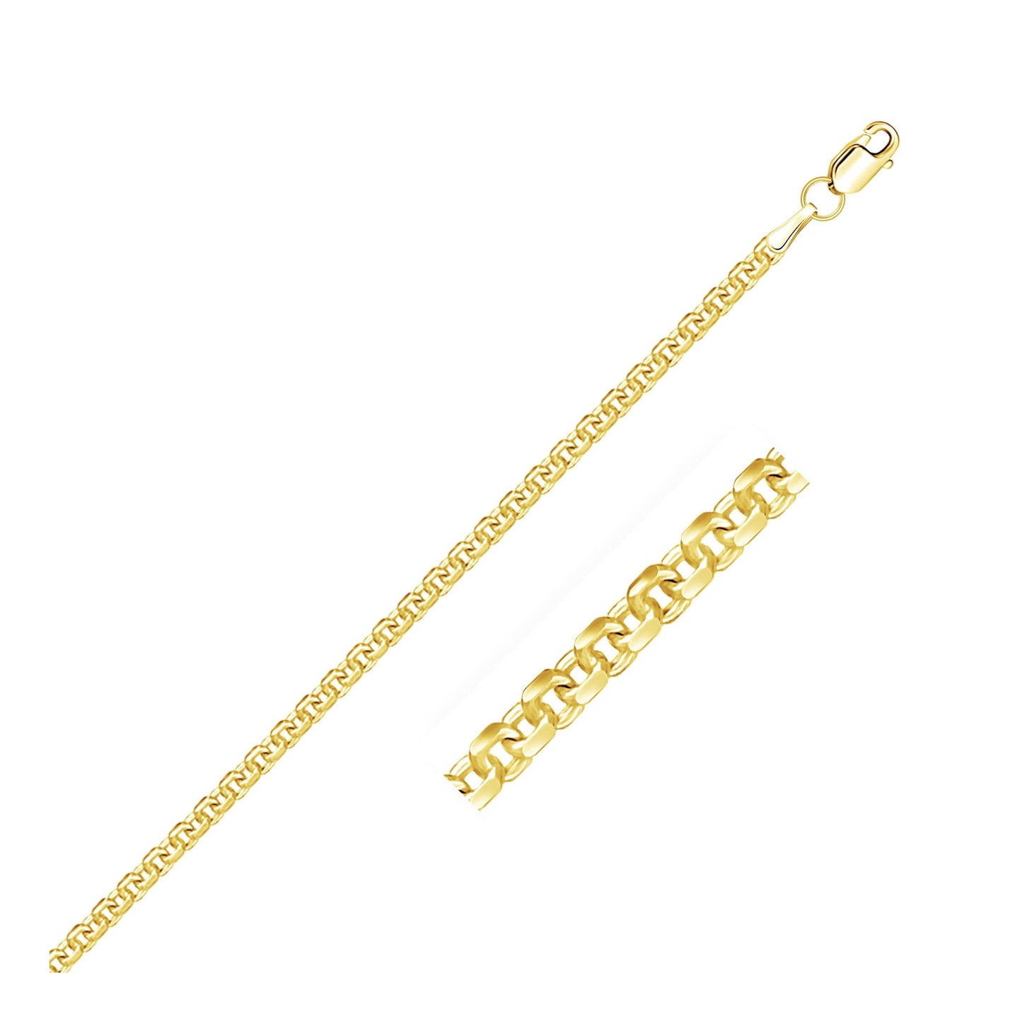Cadena de eslabones tipo cable Forsantina Lite de oro amarillo de 14k y 3,0 mm