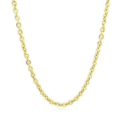 Cadena de eslabones tipo cable Forsantina Lite de oro amarillo de 14k y 3,0 mm