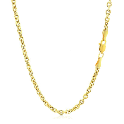 Cadena de eslabones tipo cable Forsantina Lite de oro amarillo de 14k y 3,0 mm