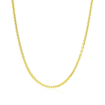Cadena de Eslabones Tipo Cable Forsantina Lite de Oro Amarillo de 14k 1.9mm