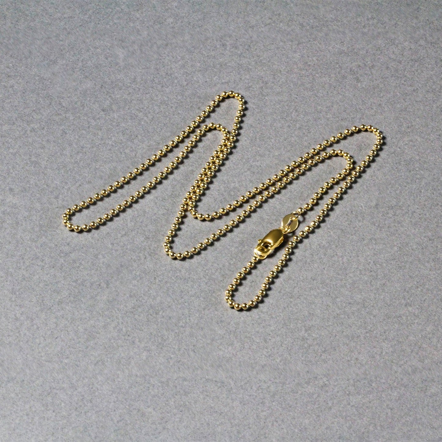 Cadena de bolas de oro amarillo de 18k de 1,5 mm (1,50 mm)