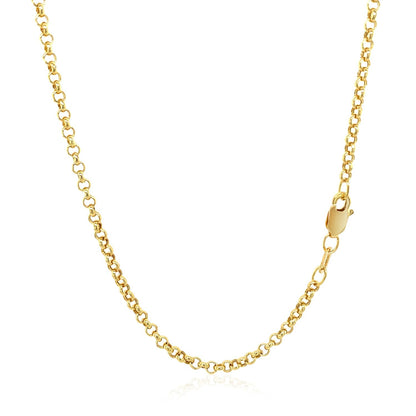 Cadena Rolo de Oro Amarillo de 14k y 2.3mm