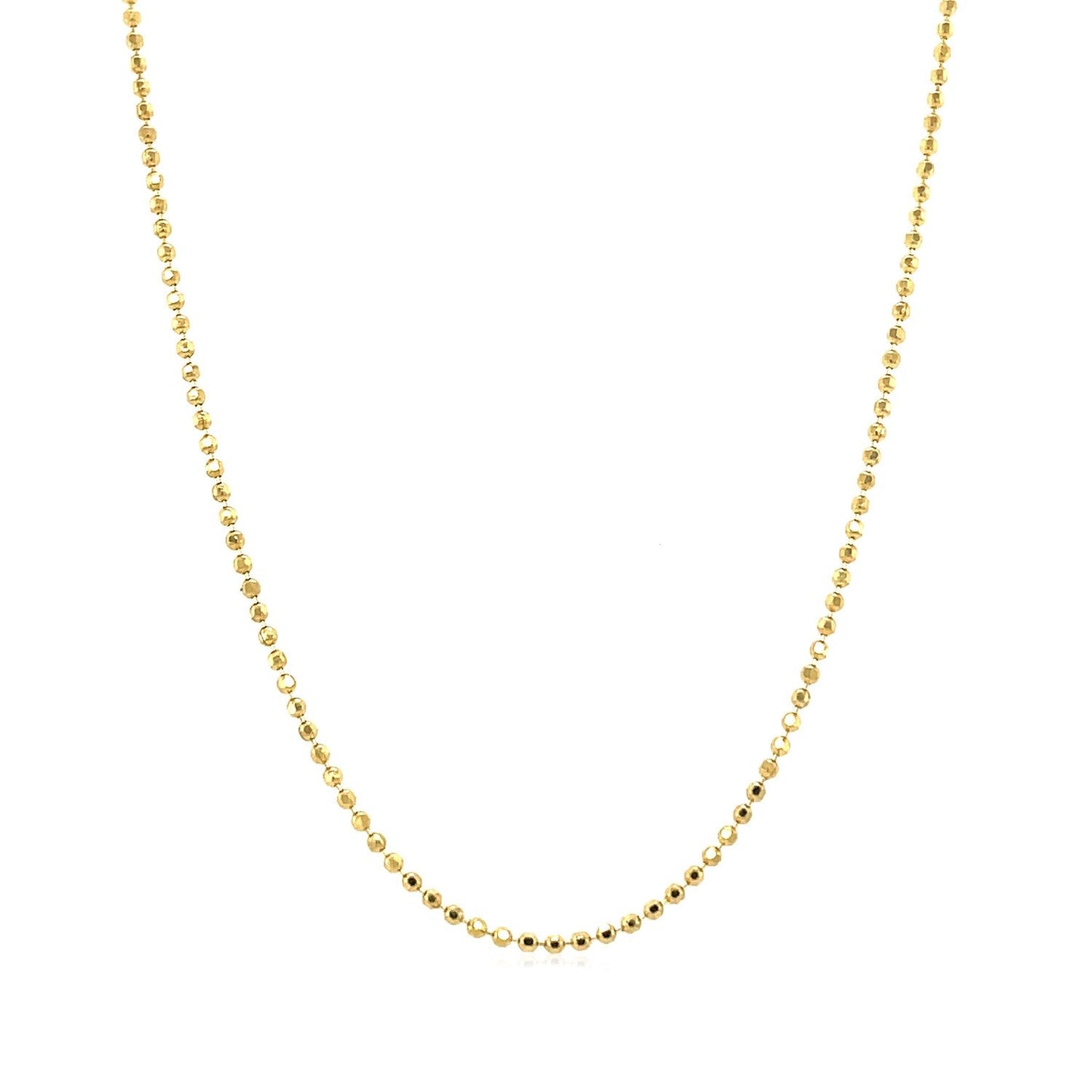 Cadena de Oro Amarillo de 14k con Cuentas Talladas de 1.2mm