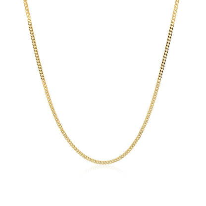 Cadena Eslabón Gourmette de Oro Amarillo de 14k y 1,5mm