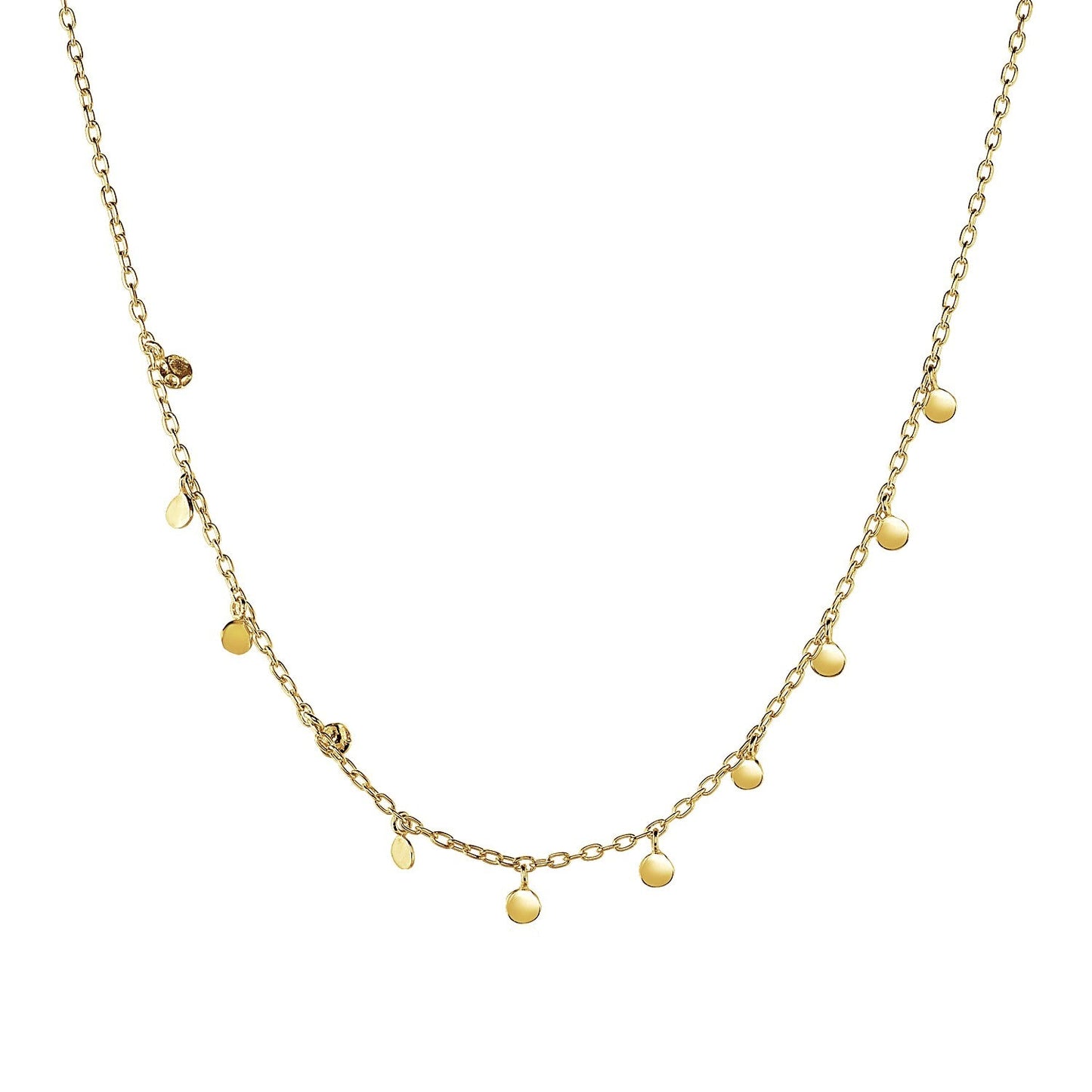 Gargantilla con cuentas martilladas en oro amarillo de 14k