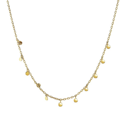 Gargantilla con cuentas martilladas en oro amarillo de 14k