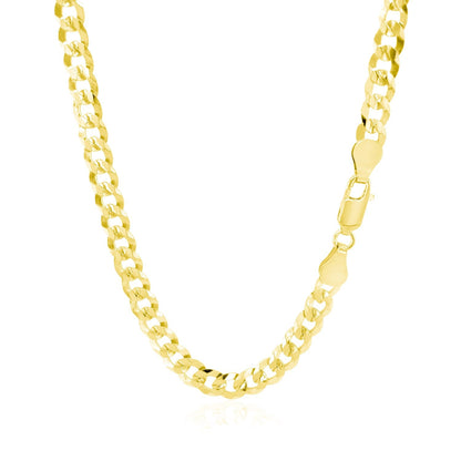 Cadena de eslabones cubanos maciza de oro amarillo de 14k de 5,7 mm