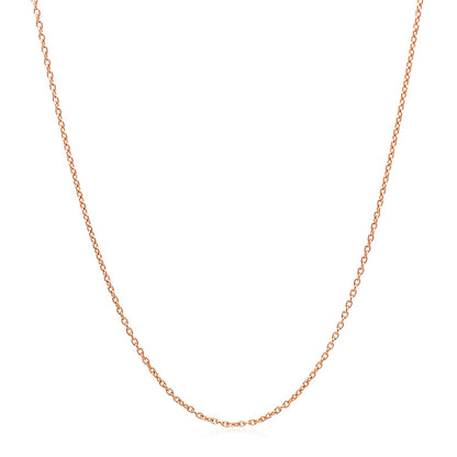 Cadena de Eslabones Ovalados Tipo Cable de Oro Rosa de 14k y 0.97mm