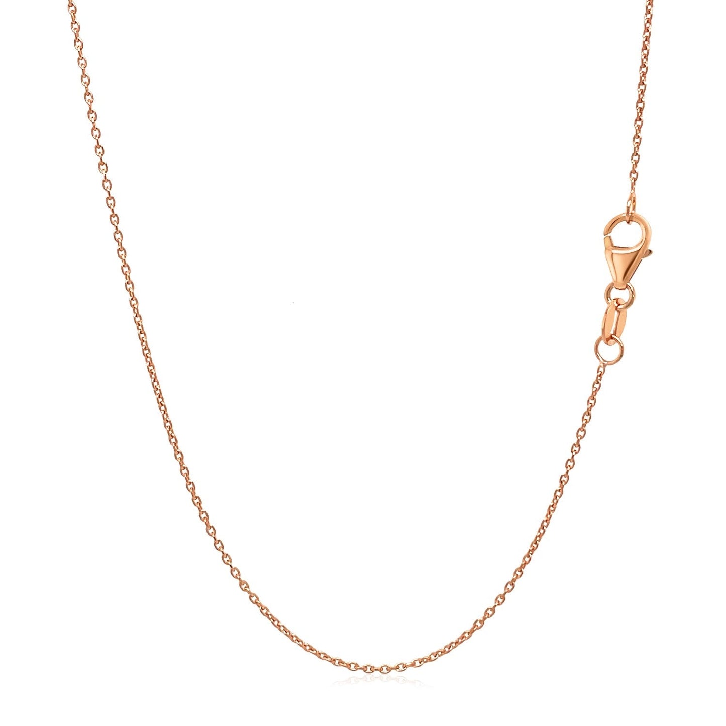 Cadena de Eslabones Ovalados Tipo Cable de Oro Rosa de 14k y 0.97mm