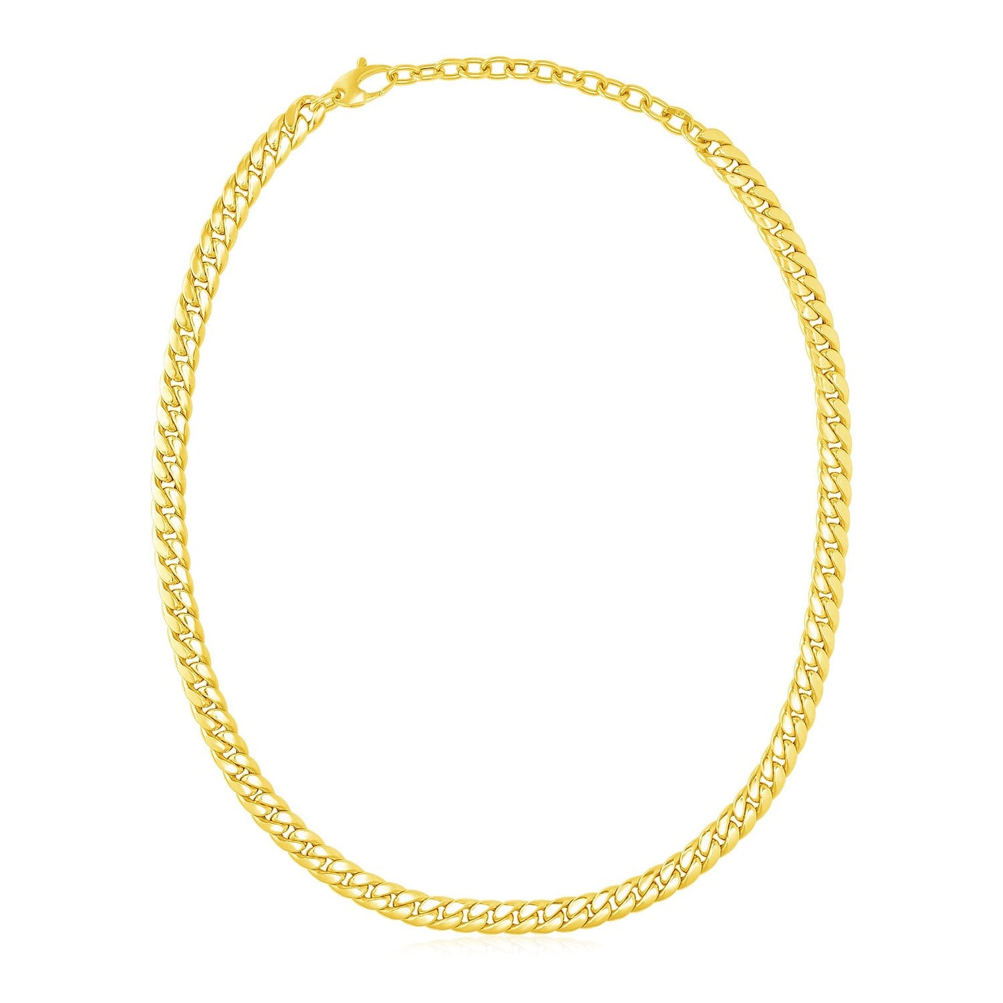Gargantilla de oro amarillo de 14 quilates con cadena cubana