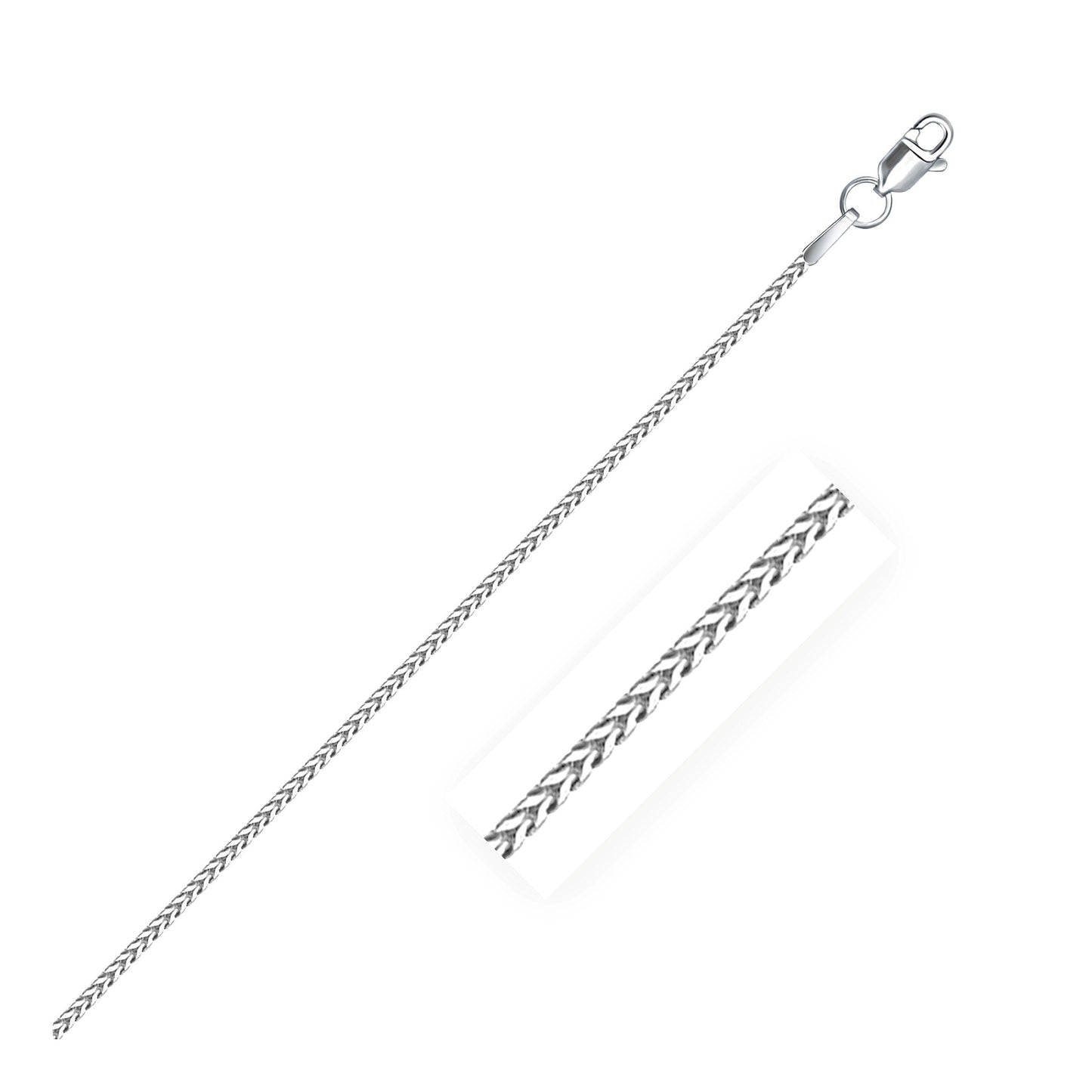 Cadena Franco de oro blanco de 14k de 1,2 mm