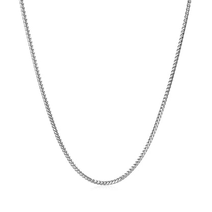 Cadena Franco de oro blanco de 14k de 1,2 mm