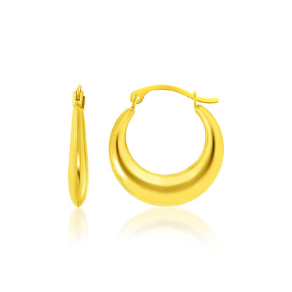 Pendientes de aro de oro amarillo de 14k con forma redonda graduada