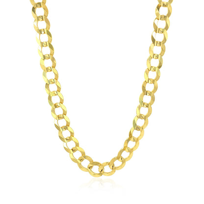 Cadena de eslabones cubanos de oro amarillo de 10k de 7,0 mm