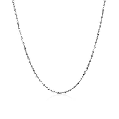 Cadena Singapur de oro blanco de 14k y 1,0mm