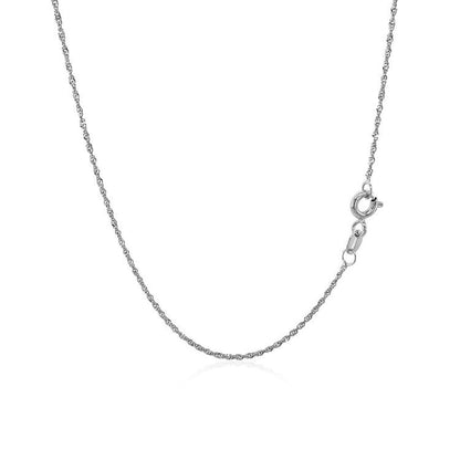 Cadena Singapur de oro blanco de 14k y 1,0mm