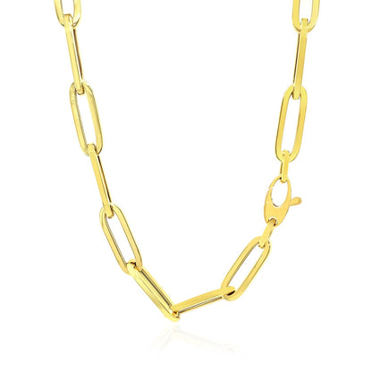 Cadena de eslabones anchos tipo Paperclip de oro amarillo de 14K (6.1mm)