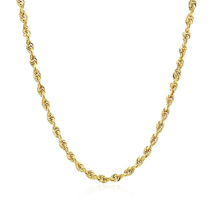 Cadena de oro amarillo macizo de 14k, corte diamante, de 2.75mm
