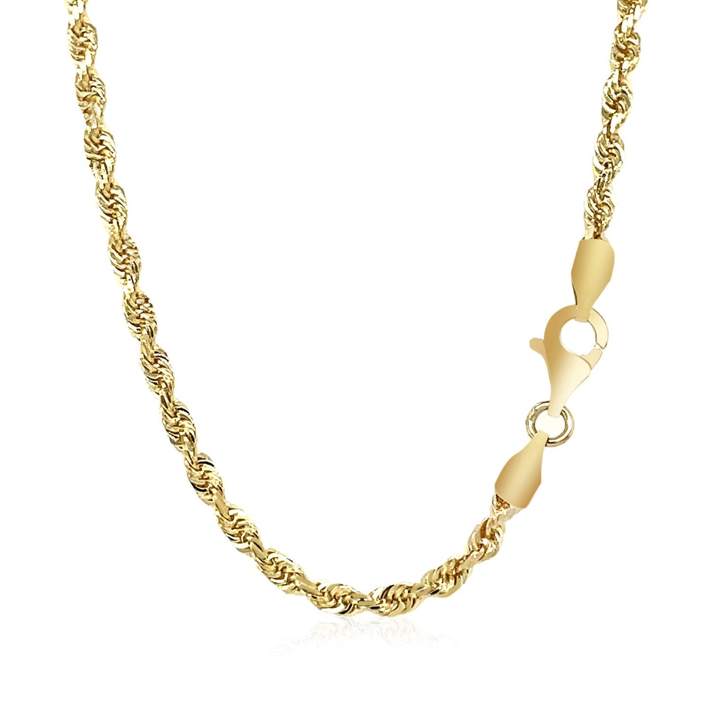 Cadena de oro amarillo macizo de 14k, corte diamante, de 2.75mm