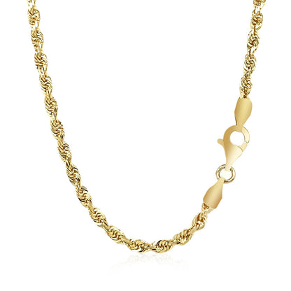 Cadena de oro amarillo macizo de 14k, corte diamante, de 2.75mm