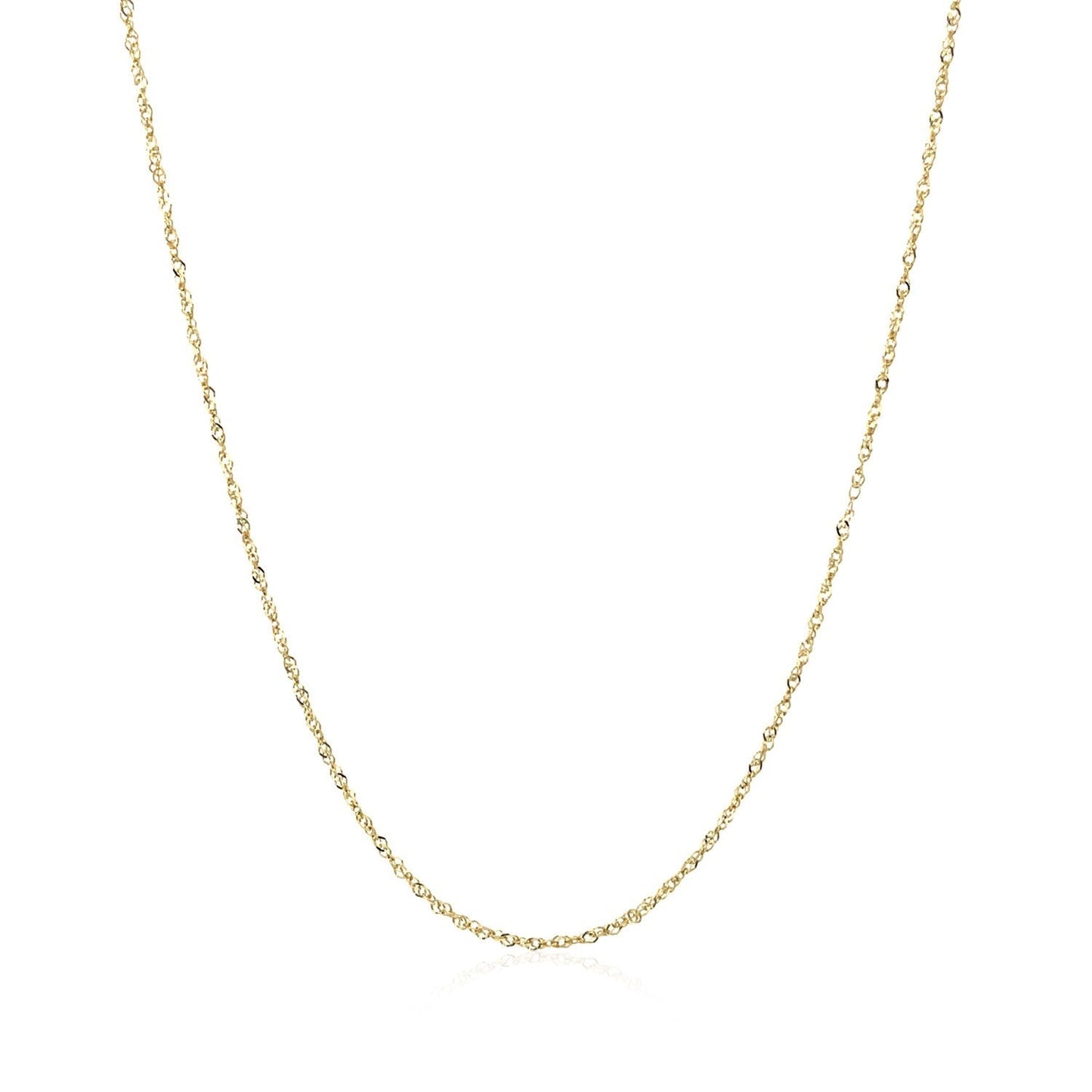 Cadena Singapur de oro amarillo de 14k de 0.8mm