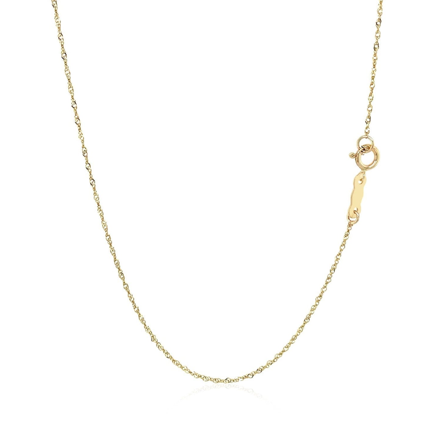 Cadena Singapur de oro amarillo de 14k de 0.8mm