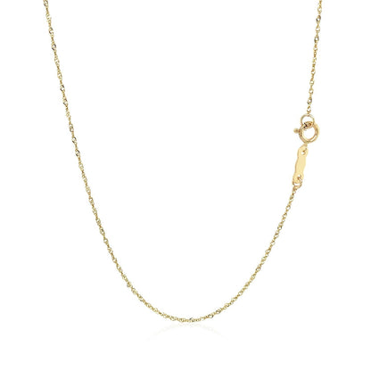 Cadena Singapur de oro amarillo de 14k de 0.8mm