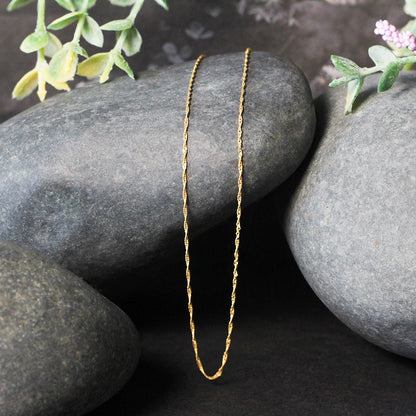 Cadena Singapur de oro amarillo de 14k de 0.8mm