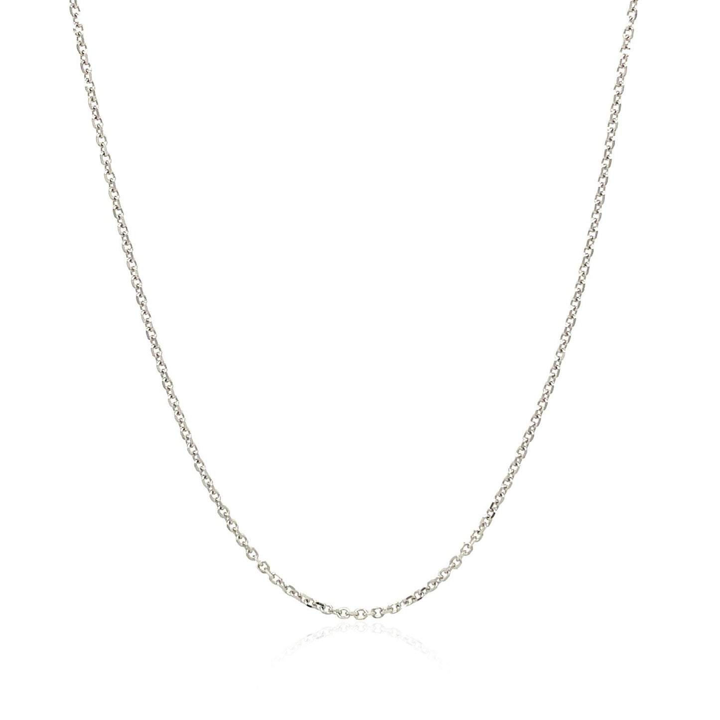 Cadena de oro blanco de 10 quilates, 1.1mm