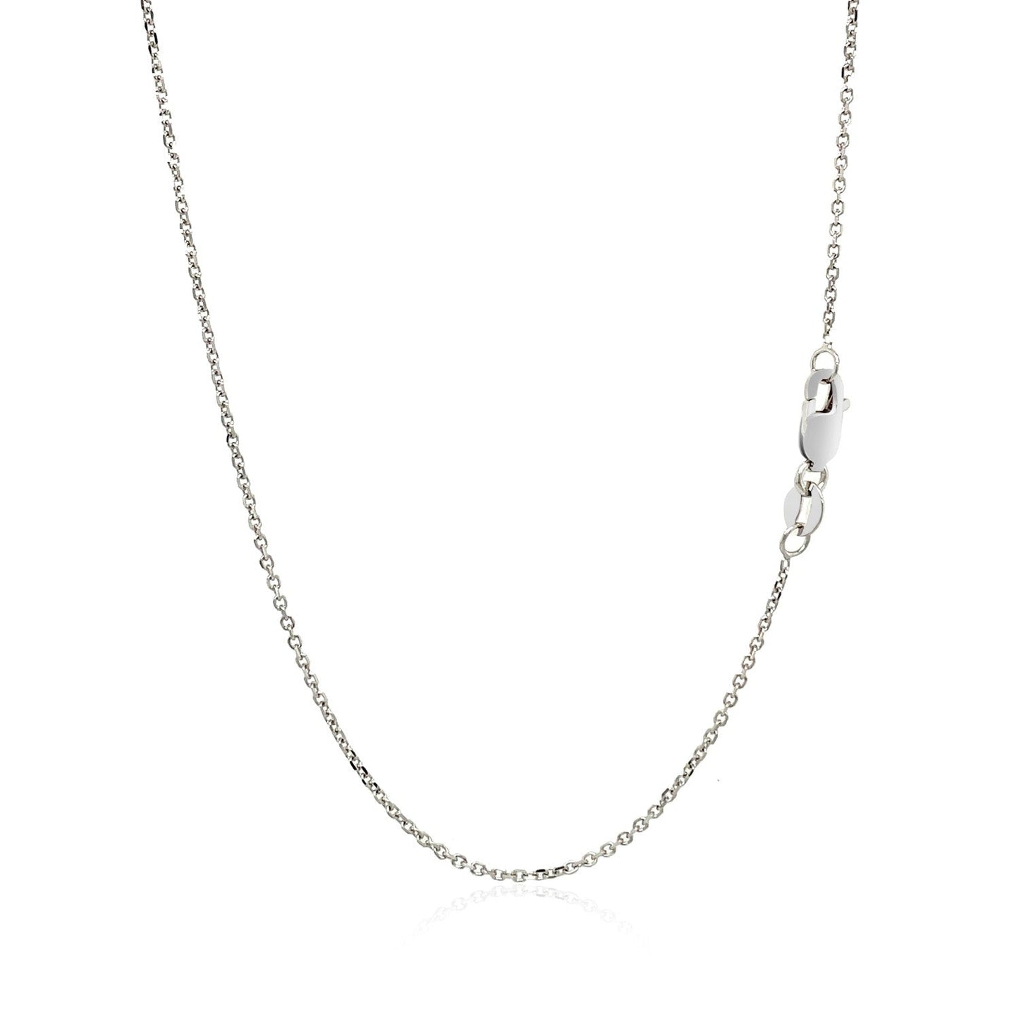 Cadena de oro blanco de 10 quilates, 1.1mm