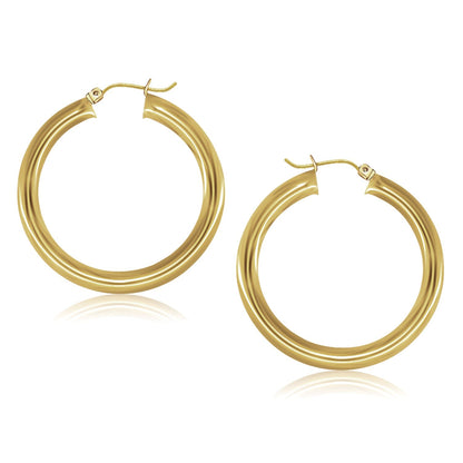 Pendientes de aro pulidos de oro amarillo de 14 quilates (40 mm)