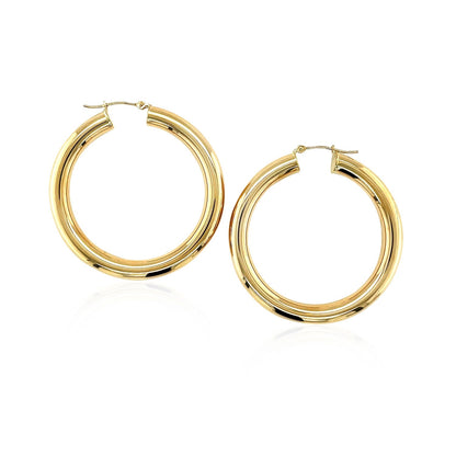 Pendientes de aro pulidos de oro amarillo de 14 quilates (40 mm)