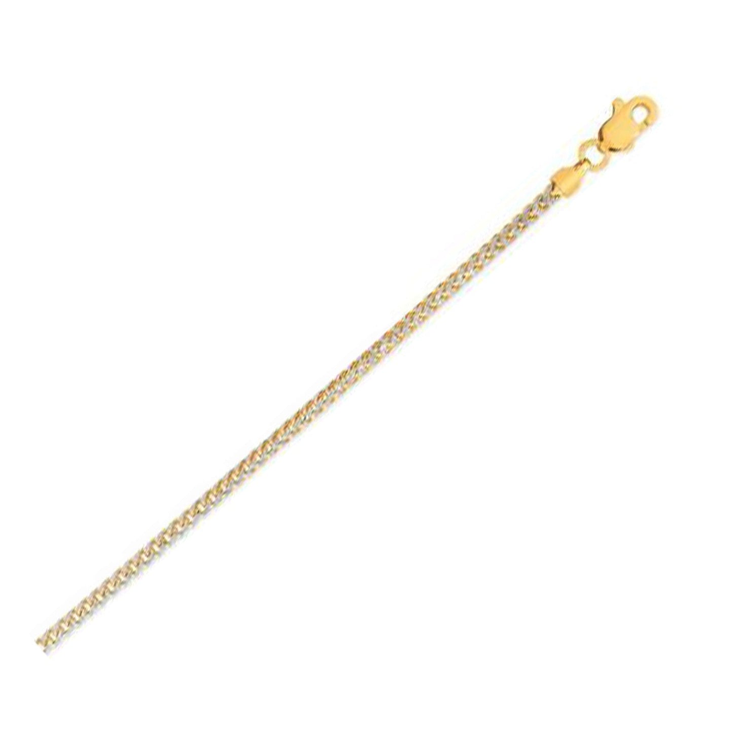 Cadena de oro amarillo de 14 quilates, eslabón Franco, pavé redondo (2.30 mm)