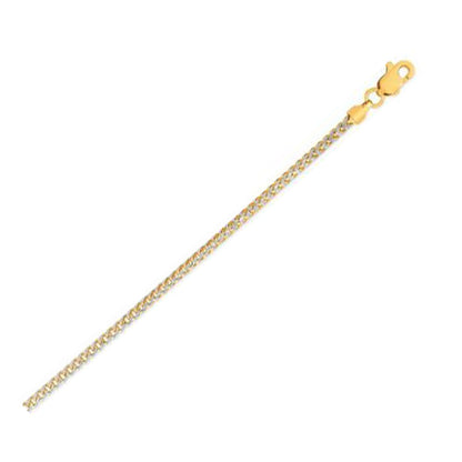 Cadena de oro amarillo de 14 quilates, eslabón Franco, pavé redondo (2.30 mm)