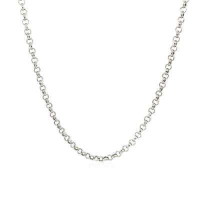 Cadena Rolo de Oro Blanco de 14k y 2.3mm