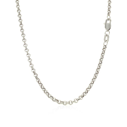 Cadena Rolo de Oro Blanco de 14k y 2.3mm
