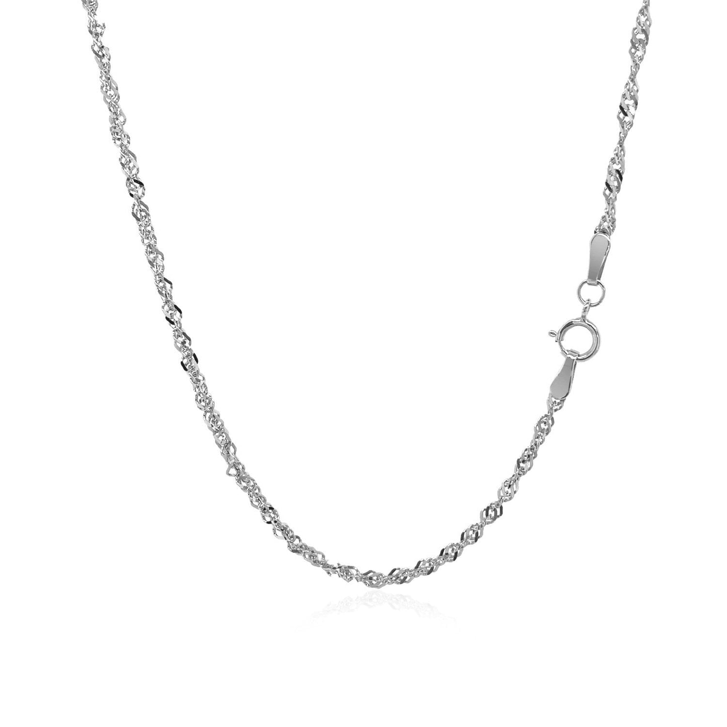 Cadena Singapur de oro blanco de 14k de 1.7 mm