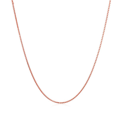 Cadena de trigo redonda de oro rosa de 14k con corte de diamante 0.6mm