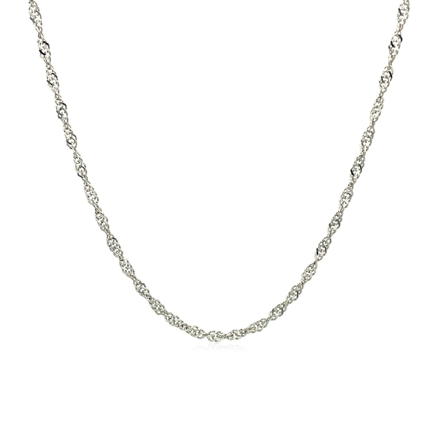 Cadena Singapur de oro blanco de 10k y 1.5mm