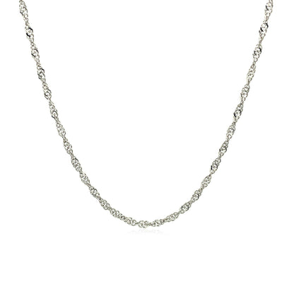 Cadena Singapur de oro blanco de 10k y 1.5mm