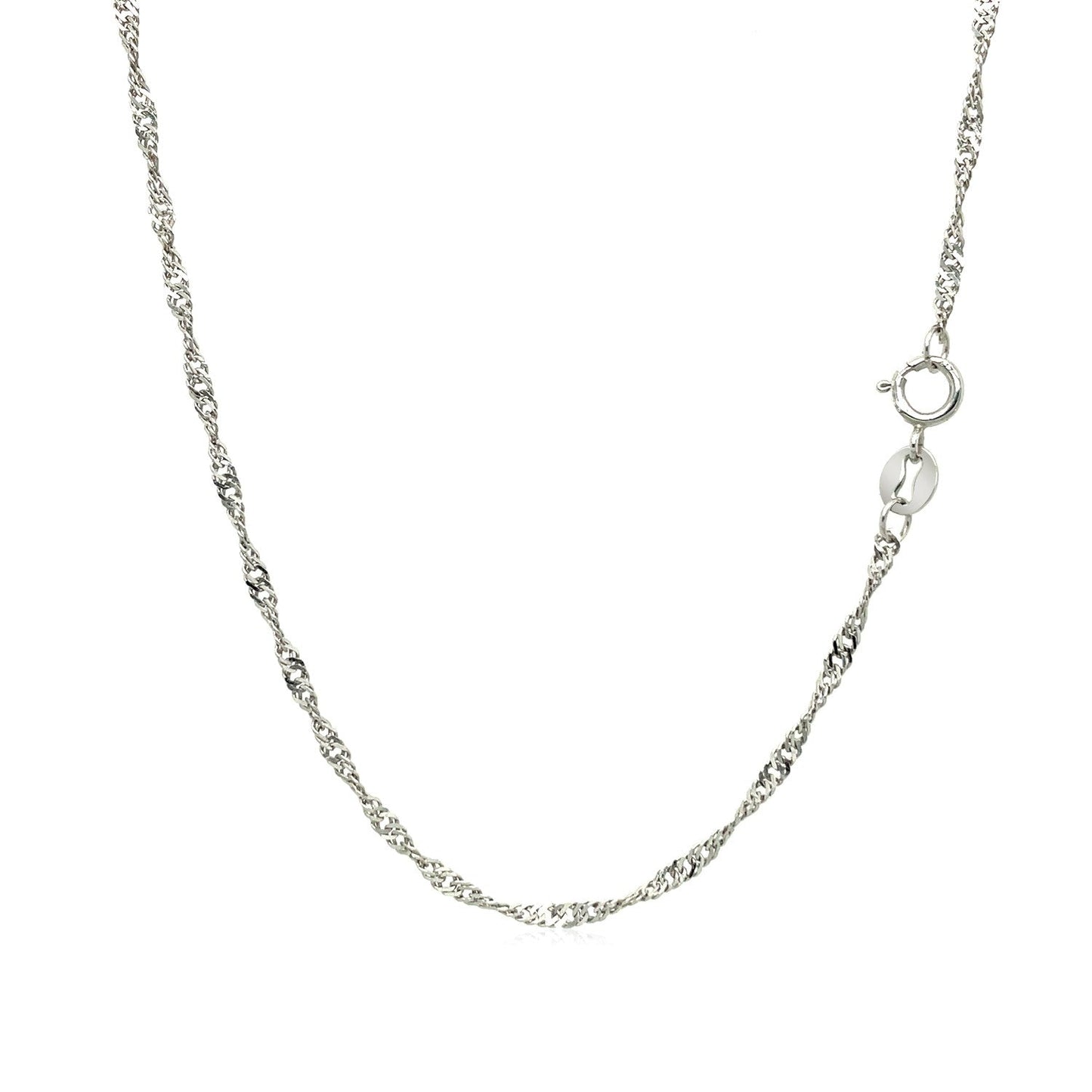 Cadena Singapur de oro blanco de 10k y 1.5mm
