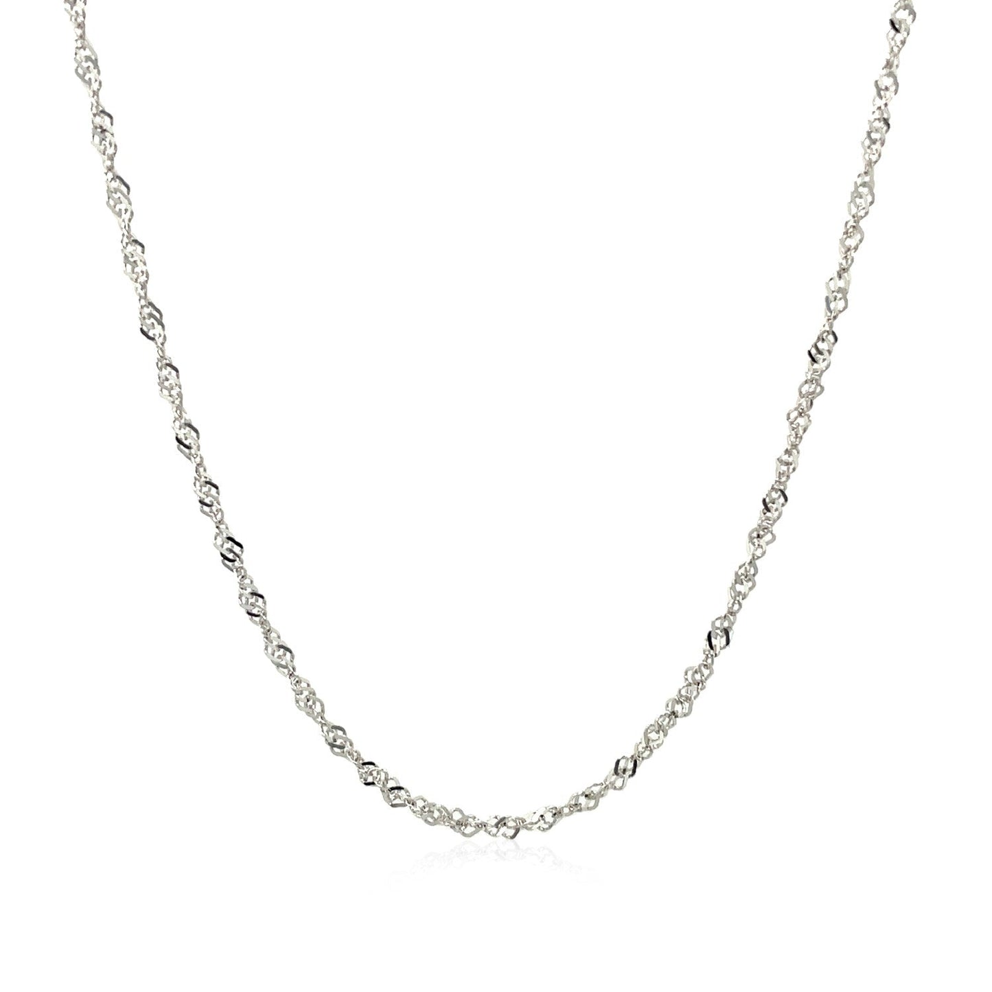 Cadena Singapur de oro blanco de 14k y 1.5mm