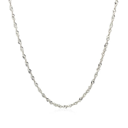Cadena Singapur de oro blanco de 14k y 1.5mm