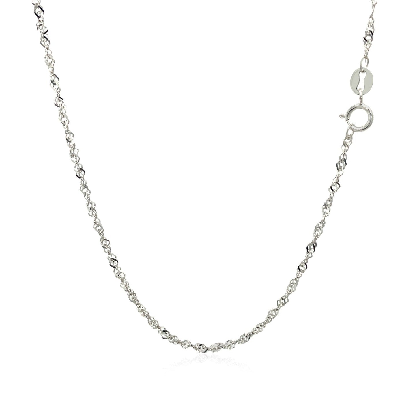 Cadena Singapur de oro blanco de 14k y 1.5mm