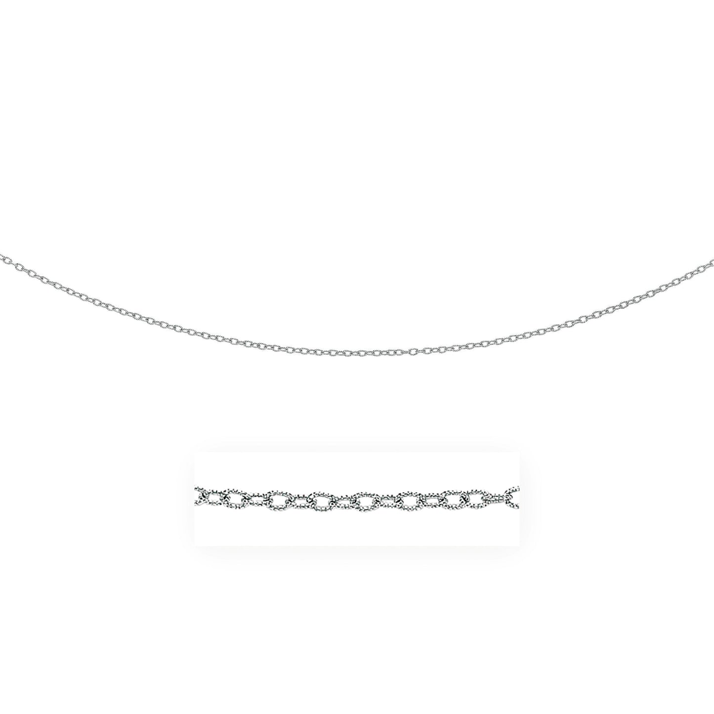 Cadena de oro blanco de 14k de 2.5mm con eslabones texturizados
