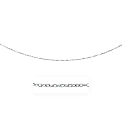 Cadena de oro blanco de 14k de 2.5mm con eslabones texturizados