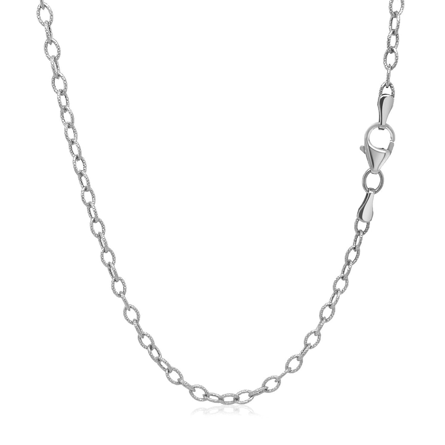 Cadena de oro blanco de 14k de 2.5mm con eslabones texturizados