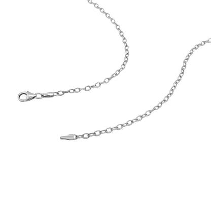 Cadena de oro blanco de 14k de 2.5mm con eslabones texturizados
