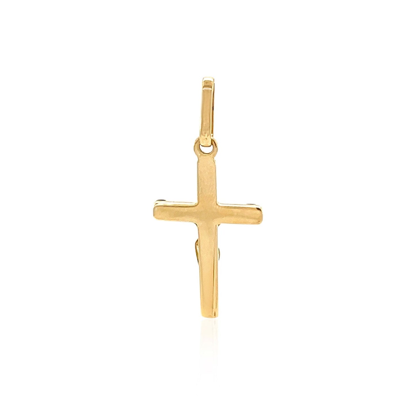 Colgante con motivo de crucifijo en oro de 14k bicolor